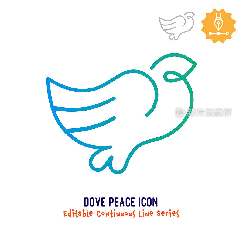 Dove Peace Continuous Line Editable Stroke Line